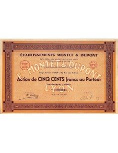 1933 - ETABLISSEMENTS MONTET ET DUPONT