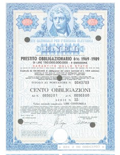 1969 - ENEL (GEORGE SIMON OHM) 100 OBBLIGAZIONI 6%...