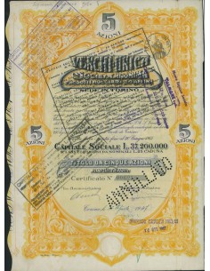 VENCHI UNICA SOC. ANONIMA PRODOTTI DOLCIARI ED AFFINI - 5 AZIONI 1947 TORINO