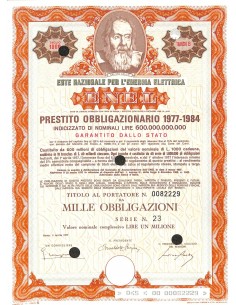 1977 - ENEL (GALILEO GALILEI) 1000 OBBLIGAZIONI 1977-1984...