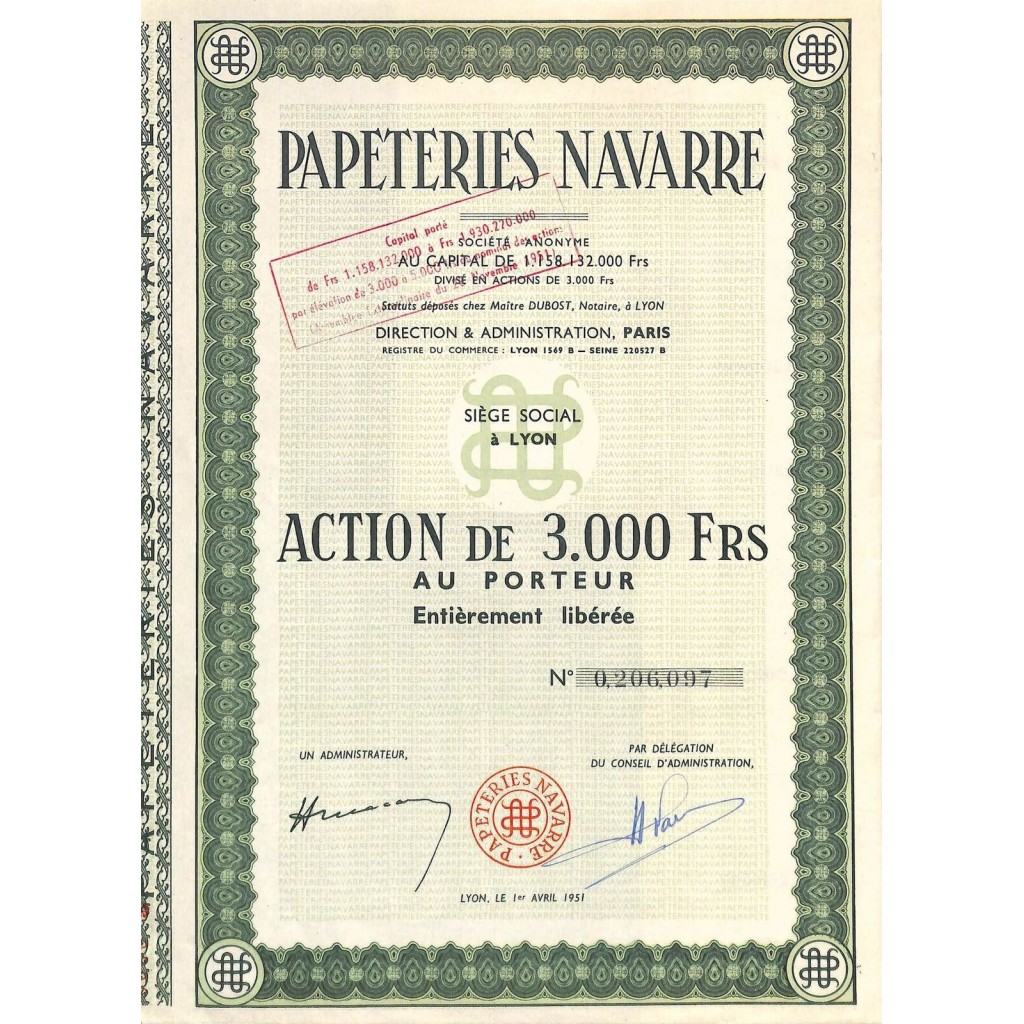 1951 - PAPETERIES NAVARRE