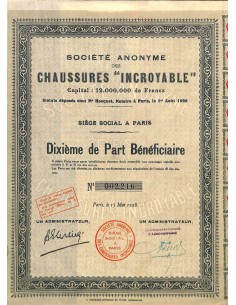 1928 - CHAUSSURES INCROYABLE SOC. ANON.
