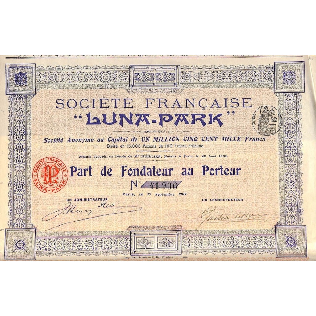 1909 - LUNA-PARK SOC. FRANCAISE