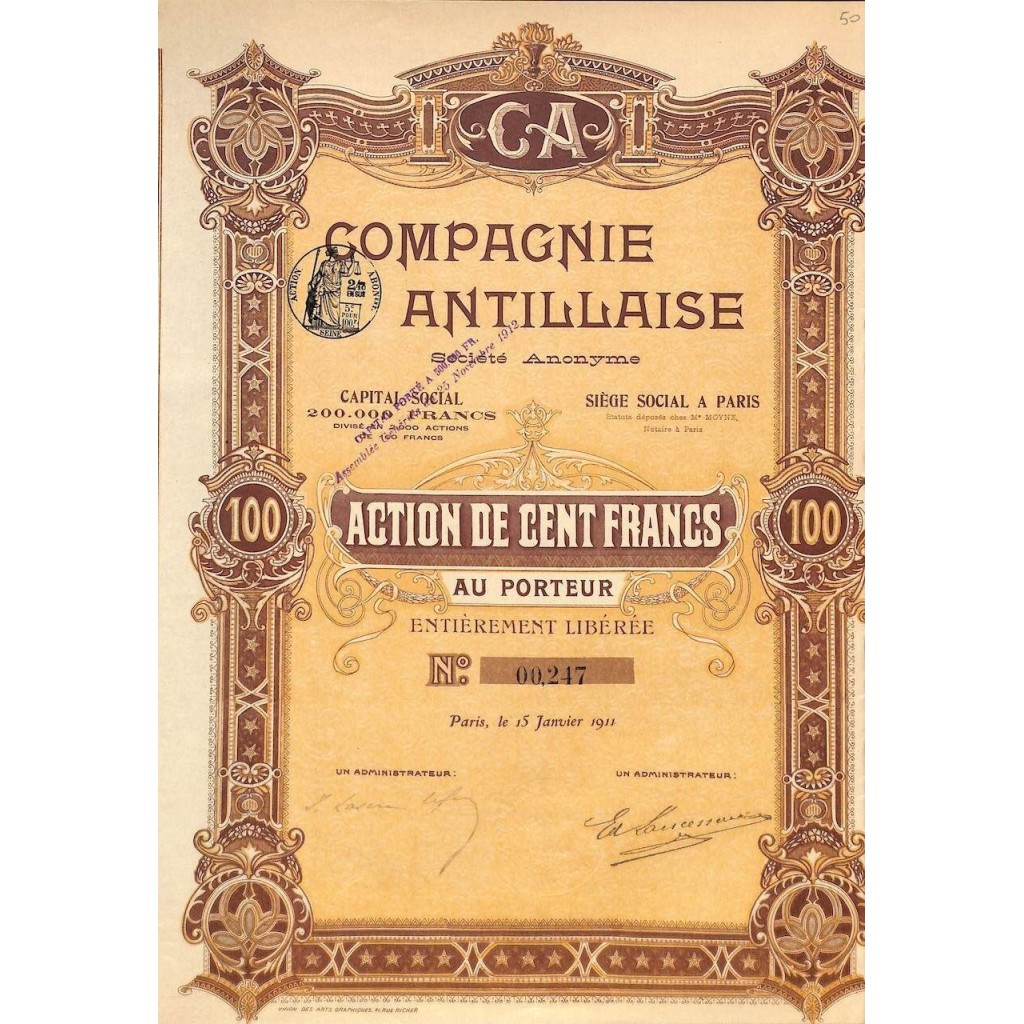 1911 - COMPAGNIE ANTILLAISE