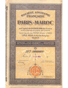 1922 - PARIS-MAROC SOC. ANON. FRANCAISE