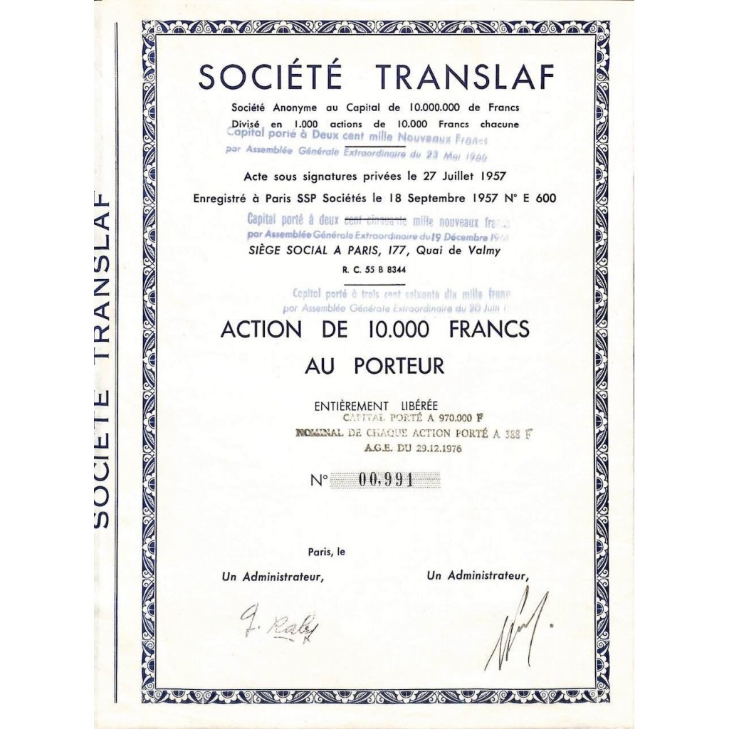 1976 - TRANSLAF SOC.