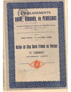1921 - ETABLISSEMENTS SAGNE, GONDARD, DE PERREGAUX