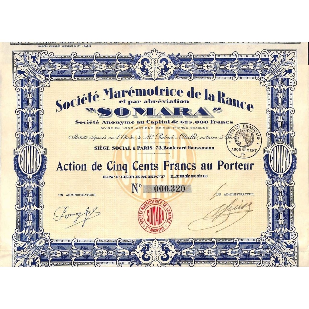SOMARA - SOC. MAREMOTRICE DE LA RANCE