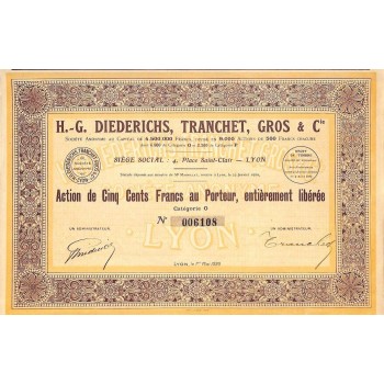1929 - H. G. DIEDERICHS, TRANCHET, GROS ET C.