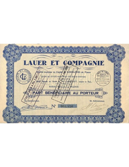 1934 - LAUER ET COMPAGNIE