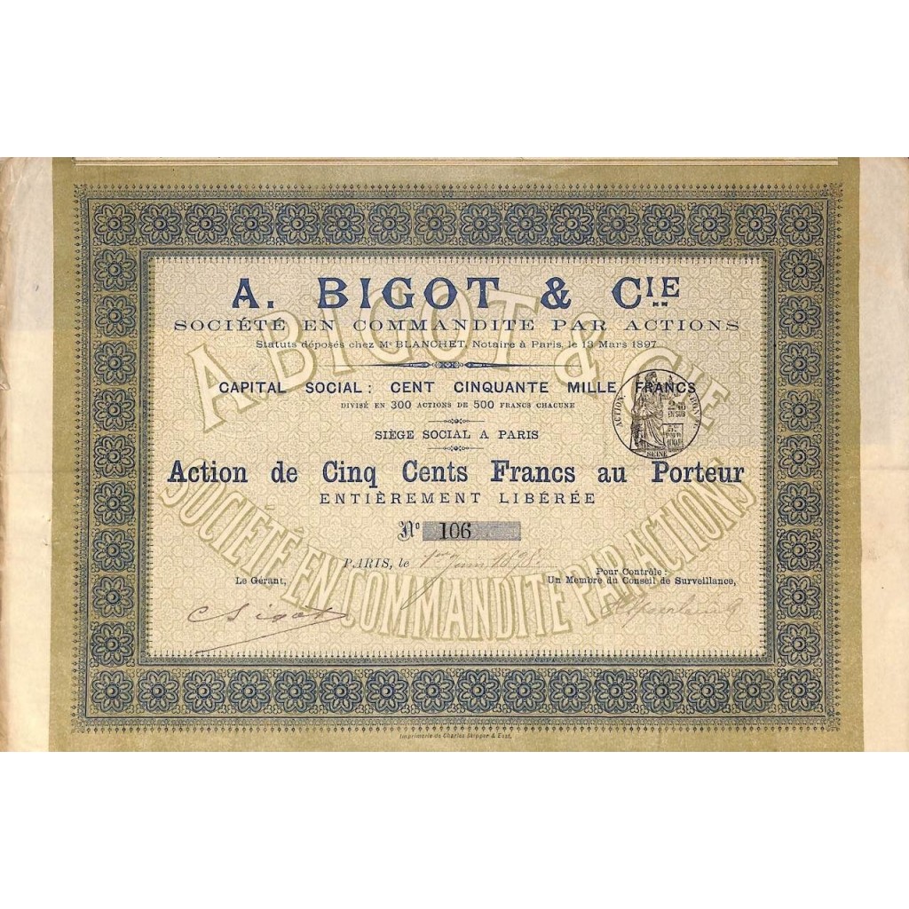 1898 - A. BIGOT ET C.IE