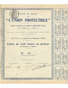 1911 - L'UNION PROTECTRICE SOC. DE GESTION DE