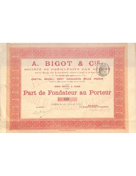1897 - A. BIGOT ET C.IE
