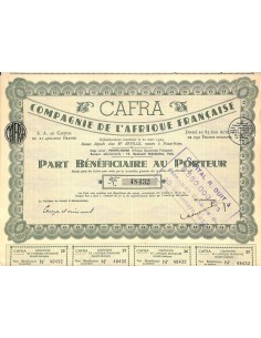 1936 - CAFRA - COMPAGNIE DE L'AFRIQUE FRANCAISE