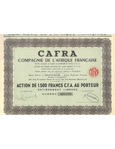 1924 - CAFRA - COMPAGNIE DE L'AFRIQUE FRANCAISE