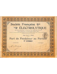 1907 - ELECTROLYTIQUE SOC. FRANCAISE