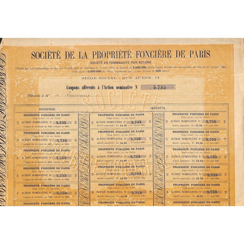 1866 - PROPRIETÉ FONCIERE DE PARIS SOC. DE LA