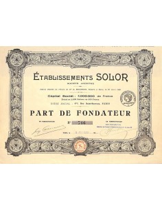 1922 - ETABLISSEMENTS SOLOR