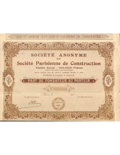 1900 - PARISIENNE DE CONSTRUCTION SOC.