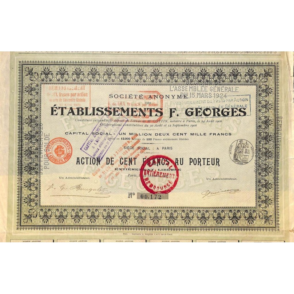 1906 - ETABLISSEMENTS F. GEORGES