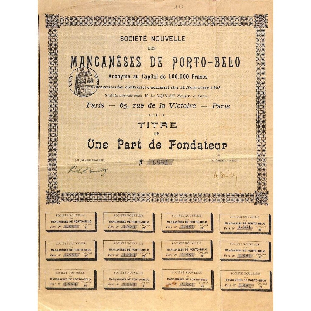 1903 - MANGANESES DE PORTO-BELO