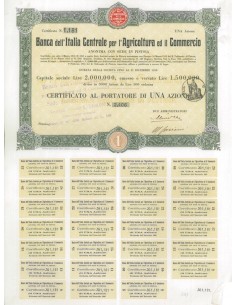 BANCA DELL'ITALIA CENTRALE PER L'AGRICOLTURA ED IL COMMERCIO 1 AZIONE PISTOIA