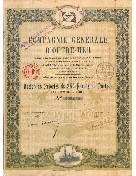 1925 - COMPAGNIE GENERALE D'OUTRE-MER