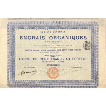 1907 - ENGRAIS ORGANIQUES SOC. GEN. DES