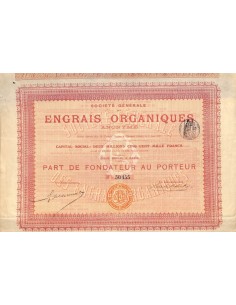 1907 - ENGRAIS ORGANIQUES SOC. GEN. DES