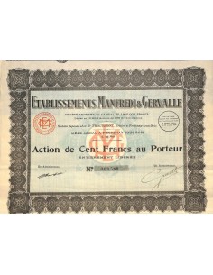 1928 - ETABLISSEMENTS MANFREDI ET GERVALLE