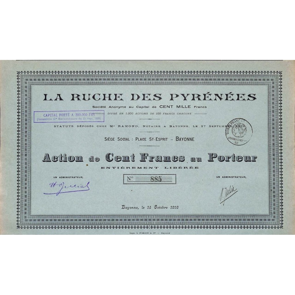 1918 - LA RUCHE DES PYRÉNÉES