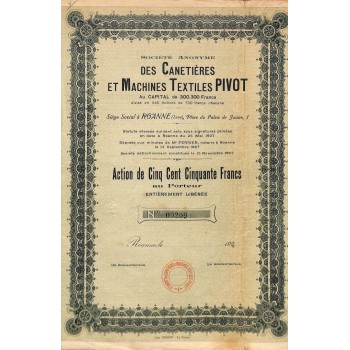 1927 - CANETIERES ET MACHINES TEXTILES PIVOT SOC. ANON. DES