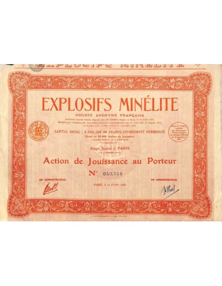1928 - EXPLOSIFS MINÉLITE