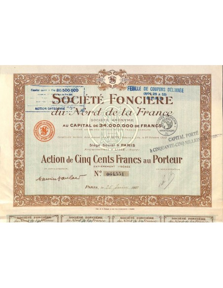 1927 - FONCIERE DU NORD DE LA FRANCE SOC.