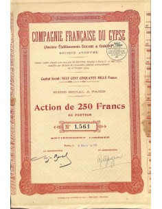 1930 - COMPAGNIE FRANCAISE DU GYPSE
