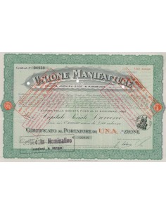 UNIONE MANIFATTURE SOC. ANONIMA - 1 AZIONE PARABIAGO 1931