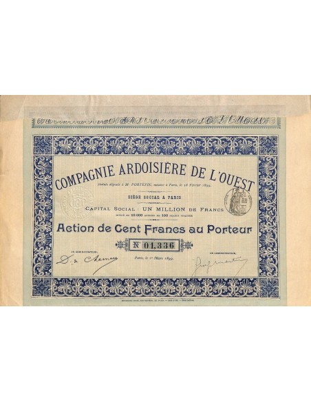1899 - COMPAGNIE ARDOISIERE DE L'OUEST