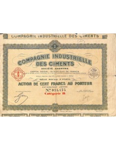 1928 - COMPAGNIE INDUSTRIELLE DES CIMENTS