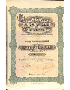 1910 - GRANDS MAGASINS A LA VILLE DE ST. DENIS