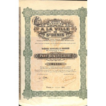 1910 - GRANDS MAGASINS A LA VILLE DE ST. DENIS