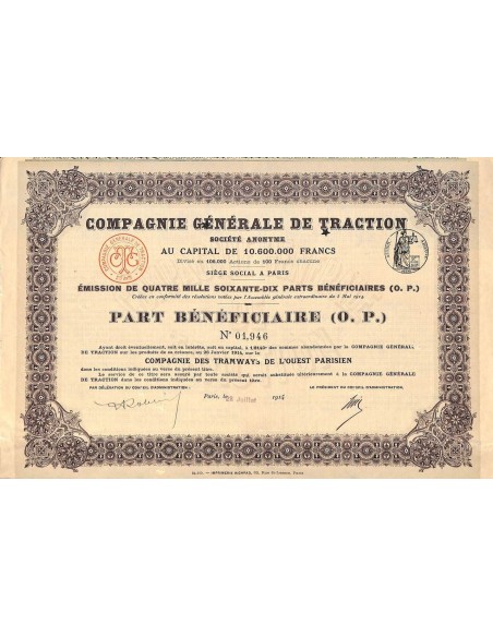 1914 - COMPAGNIE GENERALE DE TRACTION