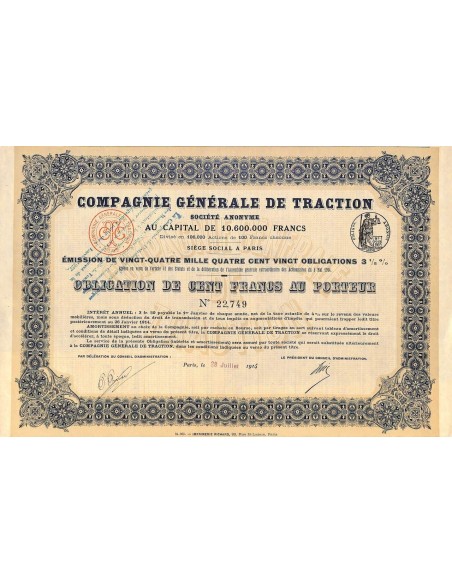 1914 - COMPAGNIE GENERALE DE TRACTION