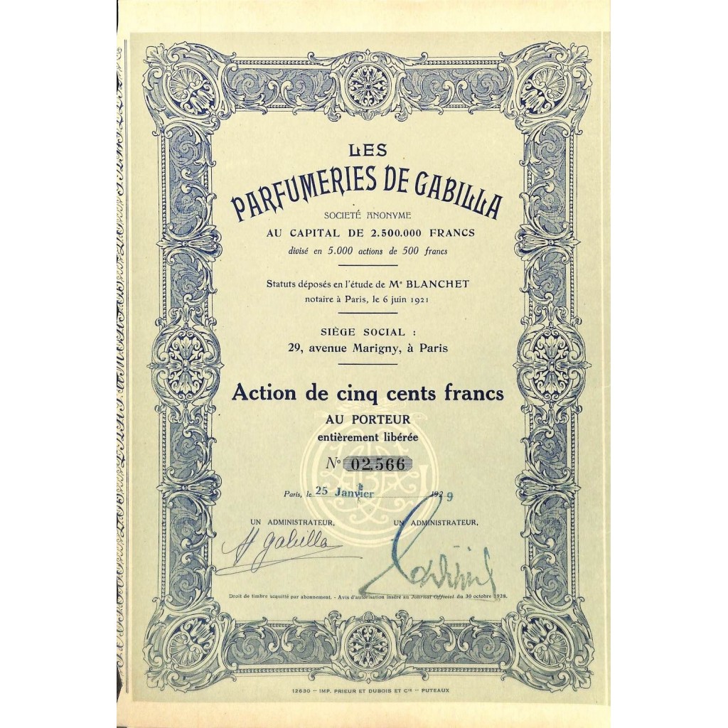 1929 - LES PARFUMERIES DE GABILLA