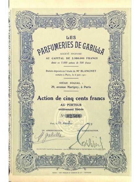 1929 - LES PARFUMERIES DE GABILLA