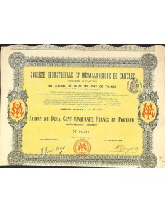 1911 - INDUSTRIELLE ET METALLURGIQUE DU CAUCASE SOC....