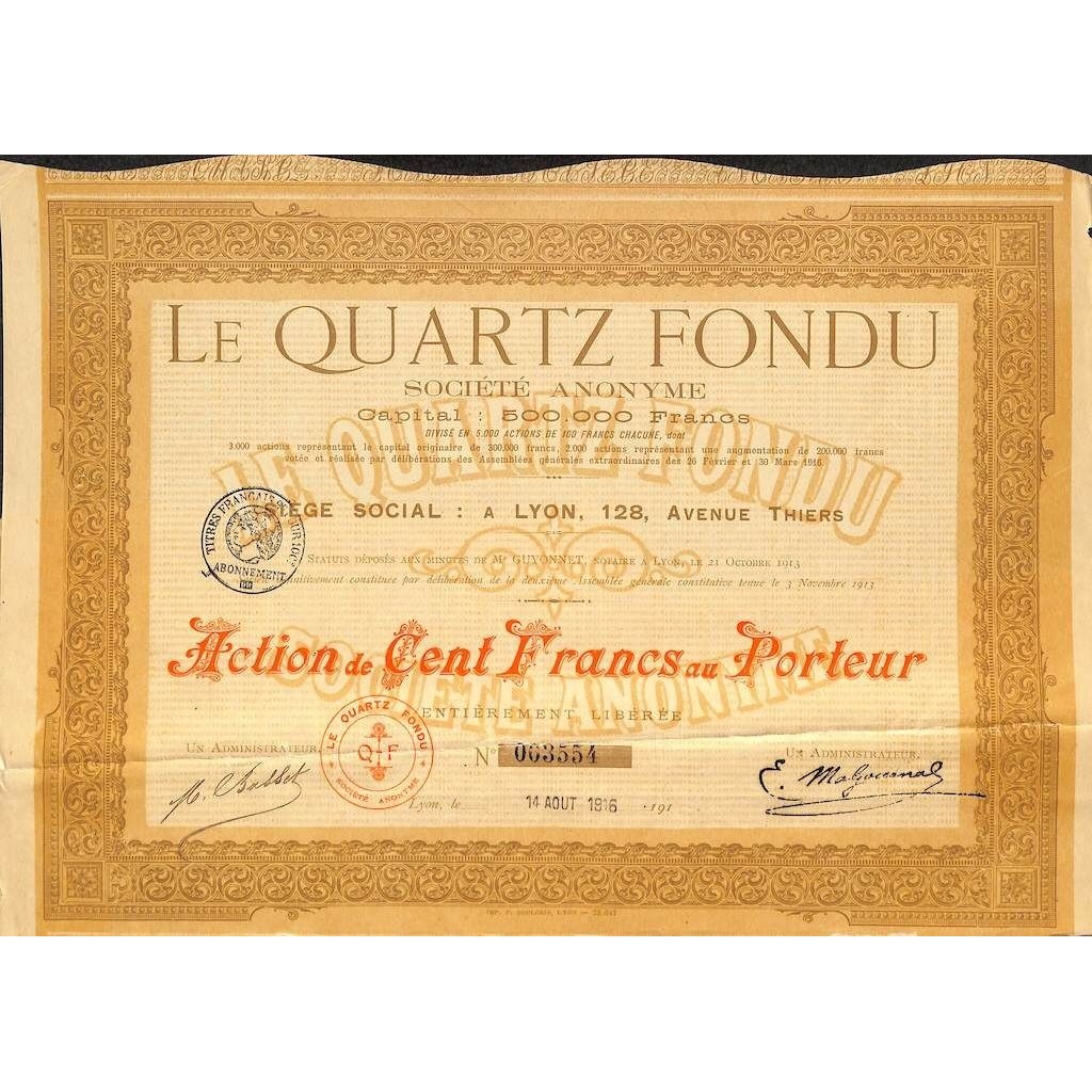 1916 - LE QUARTZ FONDU