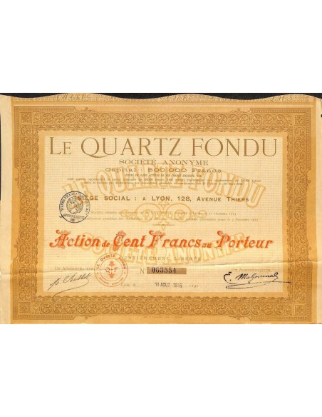 1916 - LE QUARTZ FONDU