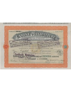 UNIONE MANIFATTURE SOC. ANONIMA - 100 AZIONI PARABIAGO 1931