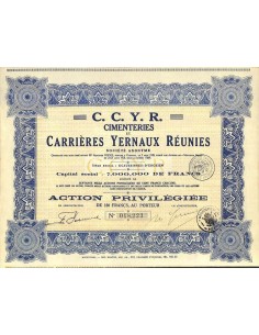 1928 - C.C.Y.R. CIMENTERIES ET CARRIERES YERNAUX REUNIES