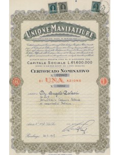 UNIONE MANIFATTURE SOC. PER AZIONI - 1 AZIONE PARABIAGO 1947